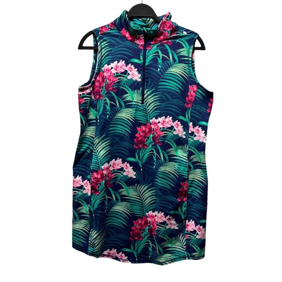 Tommy Bahama Womens Florida Fauna Island Zone Tropical Mini Dress Size L - Picture 2 of 6